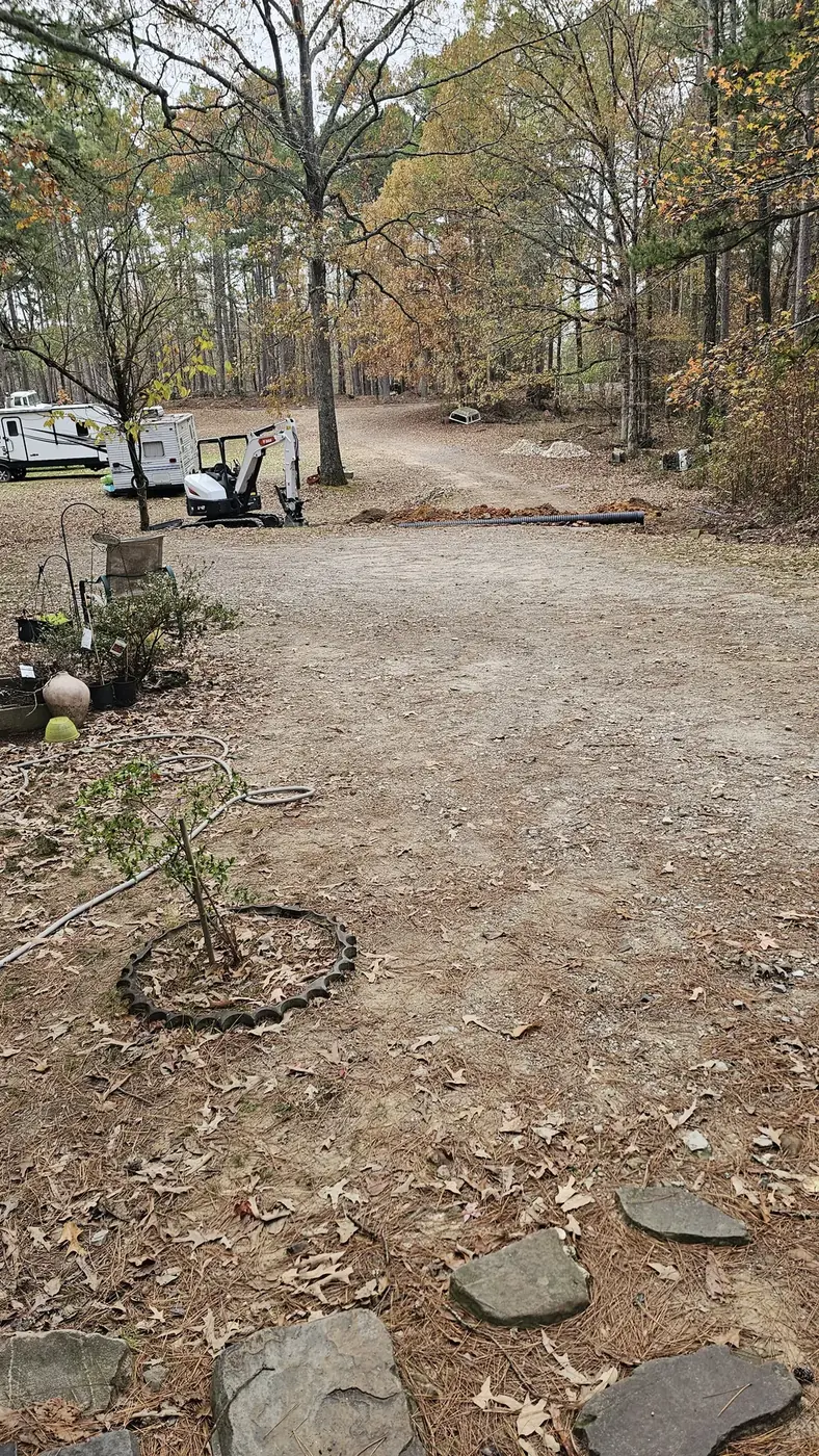 Rough access before grading