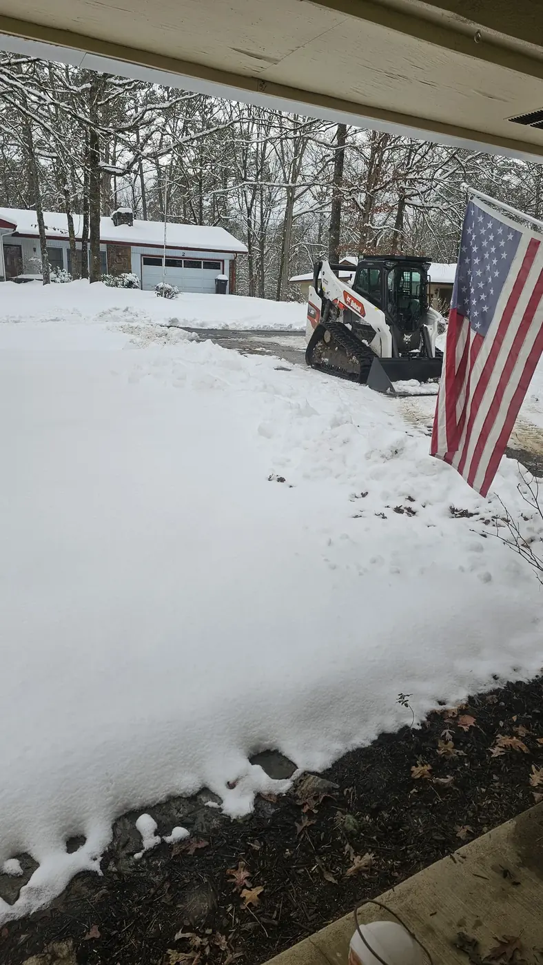 Residential driveway during an Arkansas snow event