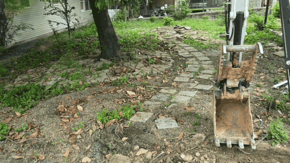 Residential demolition site in progress
